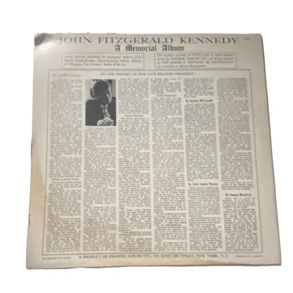 John Fitzgerald Kennedy -A Memorial Album-Vintage Vinyl Record LP-GUC - Picture 2 of 5